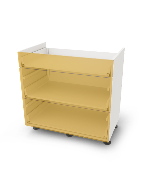 Spodní skříňka pro varnou desku se 3 zásuvkami, 90 cm